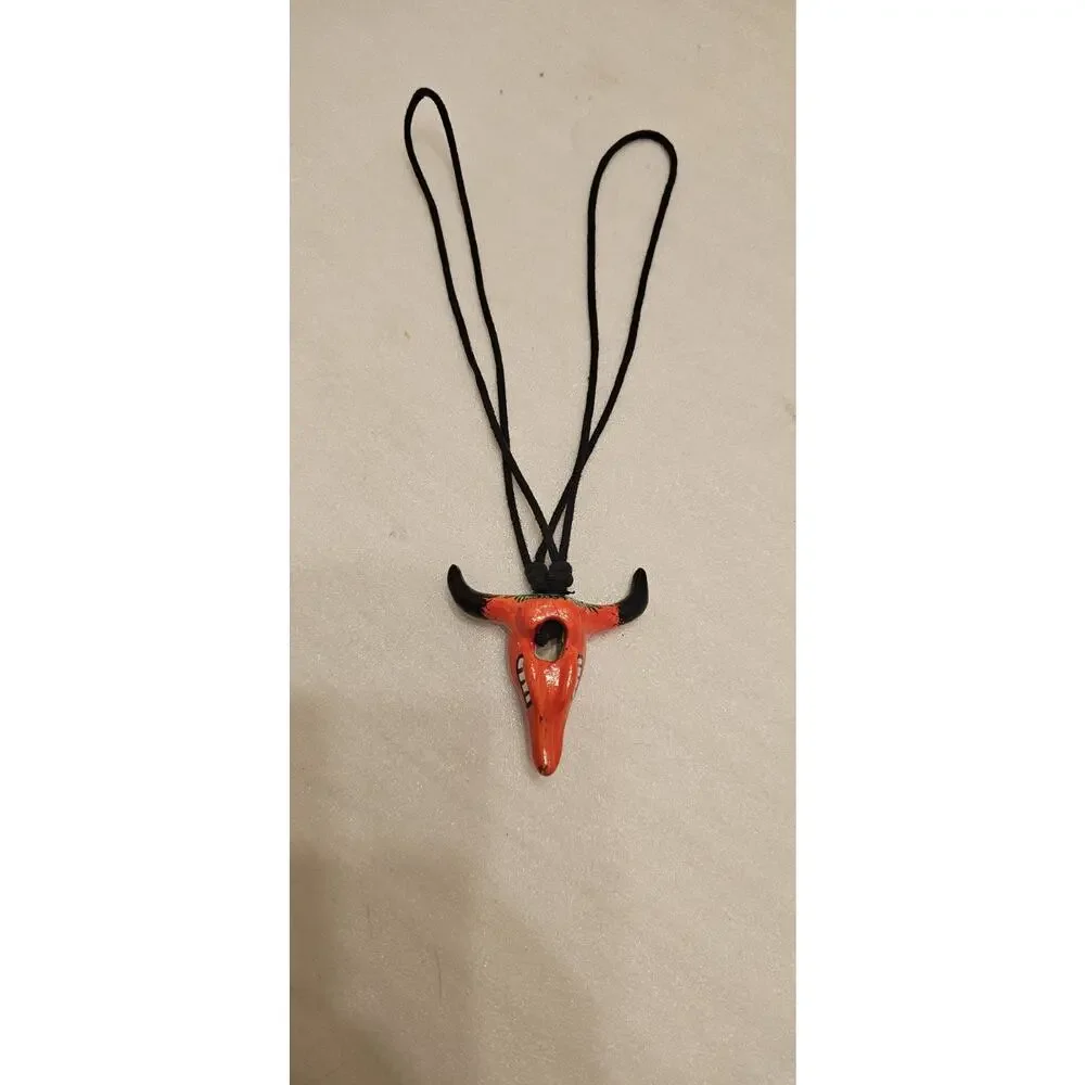 Neon‎ Talavera Cow Bird Skull Steer Head Longhorn horn Pottery MX Hanging Art